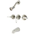 Kingston Brass KB236PLPN Three-Handle Tub and Shower Faucet, Polished Nickel KB236PLPN